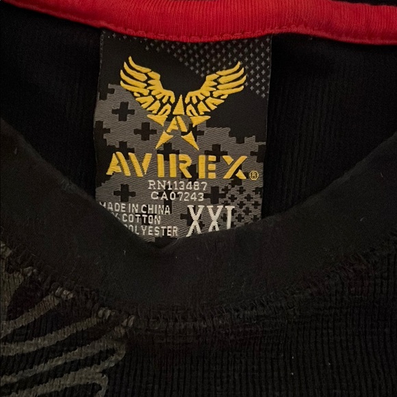 Avirex Black Long Sleeve Shirt with Graphic - Picture 2 of 5